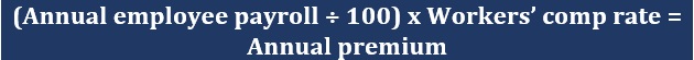 Formula for calculating workers’ compensation premiums